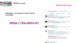 Plenaire afronding Gesprekken discussies en best practices voortzetten