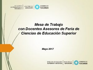 Mesa de Trabajo con Docentes Asesores de Feria