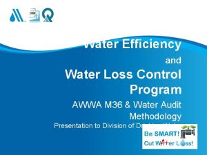Water Efficiency and Water Loss Control Program AWWA
