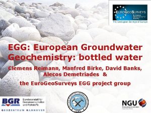 EGG European Groundwater Geochemistry bottled water Clemens Reimann