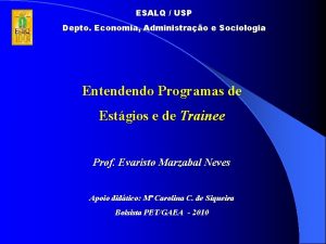 ESALQ USP Depto Economia Administrao e Sociologia Entendendo