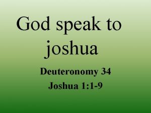 God speaks to joshua