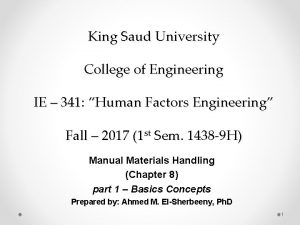 King Saud University College of Engineering IE 341