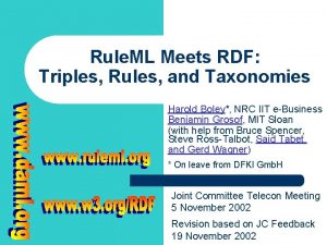 Rule ML Meets RDF Triples Rules and Taxonomies