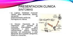 PRESENTACION CLINICA SINTOMAS a Ligeros Debilidad muscular vmito