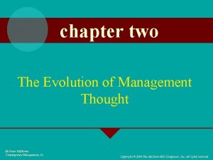 chapter two The Evolution of Management Thought Mc