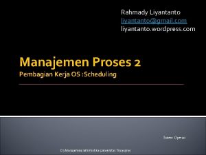 Rahmady Liyantanto liyantantogmail com liyantanto wordpress com Manajemen