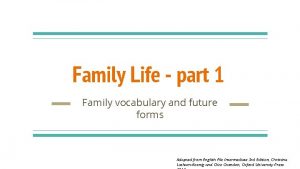 Family life vocabulary