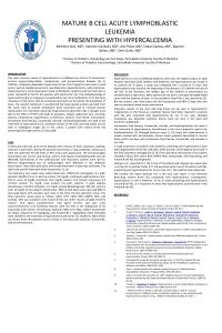 MATURE B CELL ACUTE LYMPHOBLASTIC LEUKEMIA PRESENTING WITH