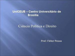 Uni CEUB Centro Universitrio de Braslia Cincia Poltica