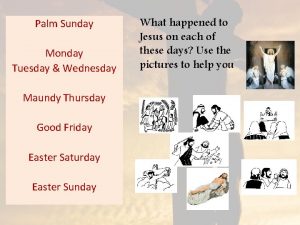 Palm Sunday Monday Tuesday Wednesday Maundy Thursday Good