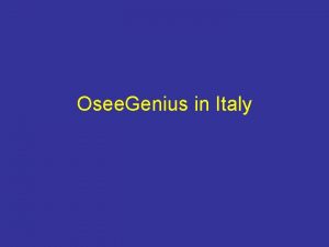 Osee genius Osee genius