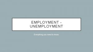 Unemployment categories