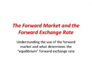 Forward exchange rate formula