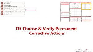 Permanent corrective actions
