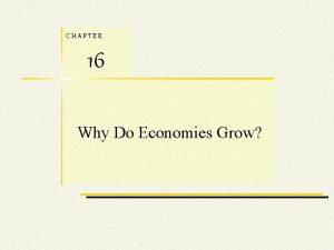 CHAPTER 16 Why Do Economies Grow C H