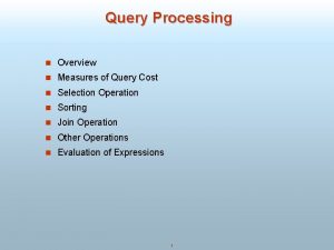 Steps in query processing