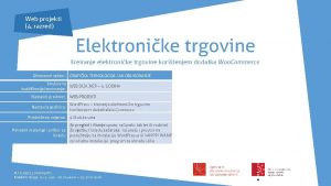 Web projekti 4 razred Elektronike trgovine Kreiranje elektronike