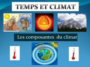 TEMPS ET CLIMAT Les composantes du climat Unit