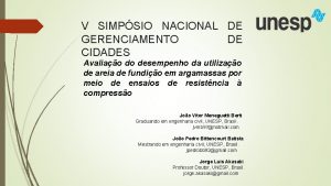 V SIMPSIO NACIONAL DE GERENCIAMENTO DE CIDADES Avaliao