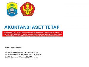 LOGO AKUNTANSI ASET TETAP Berdasarkan Pp 71 Tahun