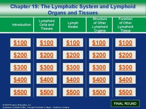 Chapter 19 The Lymphatic System and Lymphoid Organs