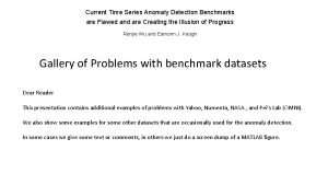 Current Time Series Anomaly Detection Benchmarks are Flawed