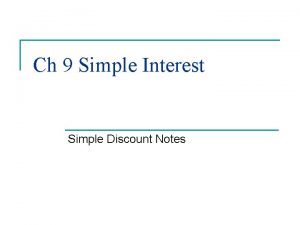 Simple discount notes Simple discount notes
