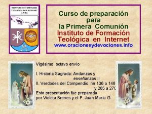 Curso de preparacin para la Primera Comunin Instituto