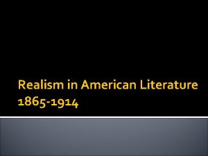 Realism in american literature
