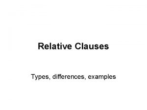 Relative clauses types