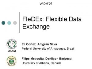 WIDM 07 Fle DEx Flexible Data Exchange Eli