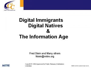 Digital Immigrants Digital Natives The Information Age Fred