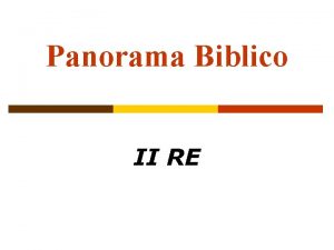 Panorama Biblico II RE Schema di I e