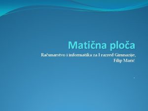 Maticna ploca informatika