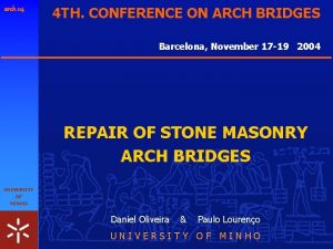 arch 04 4 TH CONFERENCE ON ARCH BRIDGES
