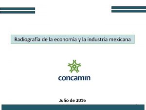 Radiografa de la economa y la industria mexicana