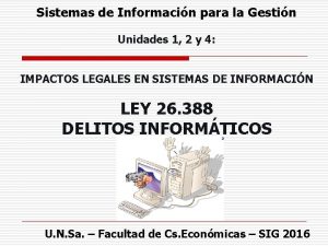 Sistemas de Informacin para la Gestin Unidades 1