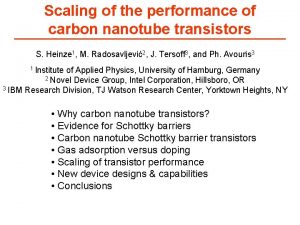 Scaling of the performance of carbon nanotube transistors