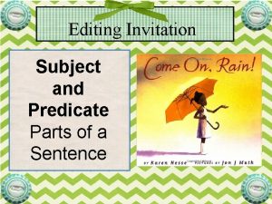 Editing Invitation Subject and Predicate Parts of a