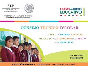 CONSEJO TCNICO ESCOLAR LA RUTA DE MEJORA ESCOLAR