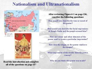 Nationalism and Ultranationalism After reviewing Figure 6 1