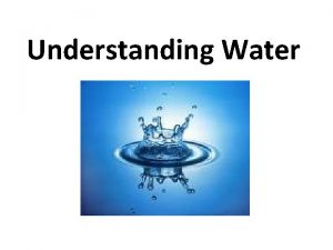 Understanding Water STRUCTURE OF WATER MOLECULE Hydrogen atom