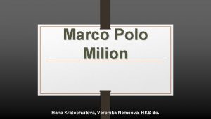Marco polo milion