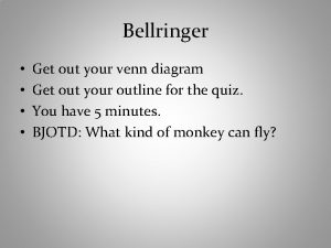 Bellringer Get out your venn diagram Get out