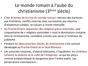 Le monde romain laube du christianisme 3 ime