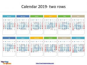 Calendar 2019 two rows February January May April