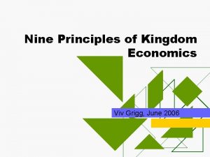 Kingdom economic principles