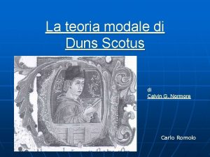 La teoria modale di Duns Scotus di Calvin