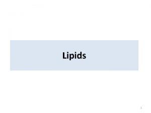 Lipids 1 What are Lipids LIPID describes a